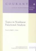 Cover of: Topics in nonlinear functional analysis