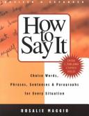 Cover of: How to say it | Rosalie Maggio