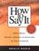 Cover of: How to say it