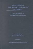 Cover of: Milestones in the history of English in America by Allen Walker Read