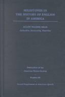 Cover of: Milestones in the history of English in America