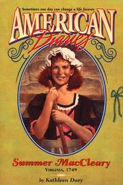 Cover of: Summer MacCleary, Virginia, 1749 by Kathleen Duey