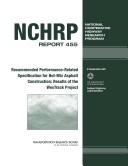 Cover of: Recommended performance-related specification for hot-mix asphalt construction: results of the WesTrack Project