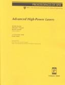 Cover of: Advanced high-power lasers: 1-5 November 1999, Osaka, Japan