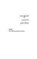 Cover of: Ceteris paribus by Gale Nelson