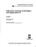 Cover of: Subsurface sensing technologies and applications II: 31 July-3 August 2000, San Diego, USA