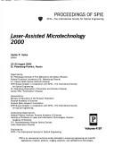 Cover of: Laser-assisted microtechnology 2000: 23-25 August 2000, St. Petersburg-Pushkin, Russia