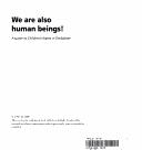 Cover of: We are also human beings: a guide to children's rights in Zimbabwe.