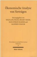 Cover of: Ökonomische Analyse von Verträgen