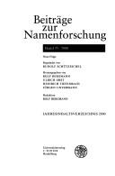 Cover of: Personenname und Ortsname: Basler Symposion 6. und 7. Oktober 1997