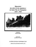 Cover of: Répertoire des décès et des sépultures de Saint-Tite de Champlain, 1859-1940