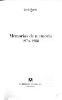 Cover of: Memorias de memoria, 1974-1988