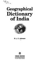 Cover of: Geographical dictionary of India by B. L. C. Johnson