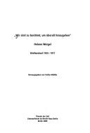 Cover of: "Wir sind zu berühmt, um überall hinzugehen": Helene Weigel : Briefwechsel 1935-1971