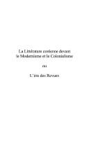 Cover of: La littérature coréenne devant le modernisme et le colonialisme, ou, Lère des revues