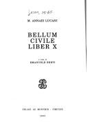 Cover of: M. Annaei Lucani Bellum civile liber 10.