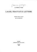 Cover of: Laudi, trattati e lettere by Catherine of Bologna, Saint