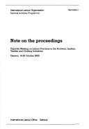 Cover of: Note on the proceedings: Tripartite Meeting on Labour Practices in the Footware, Leather, Textiles and Clothing Industries, Geneva, 16-20 October 2000.