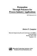 Cover of: Permeation through polymers for process industry applications