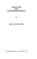 Cover of: Analogie und Systemgeschichte by Arno Anzenbacher