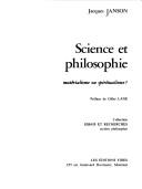 Cover of: Science et philosophie by Jacques Janson, Jacques Janson