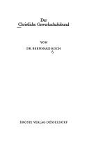 Cover of: Der christliche Gewerkschaftsbund by Koch, Bernhard