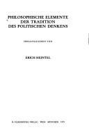 Cover of: Philosophische Elemente der Tradition des politischen Denkens