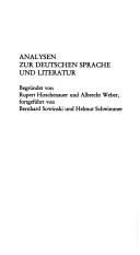 Cover of: Friedrich Schiller: Der Verbrecher aus Verlorener Ehre: Geschichtlichkeit, Erzähstrategie und "republikanische Freiheit" des Lesers