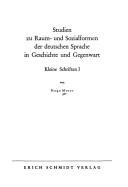 Cover of: Studien zu Raum- und Sozialformen der deutschen Sprache in Geschichte und Gegenwart by Hugo Moser