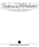 Cover of: Bretter, die die Welt bedeuten by Kunstbibliothek (Berlin, Germany)
