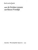 Cover of: Over de Griekse romans van Simon Vestdijk