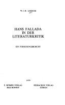 Cover of: Hans Fallada in der Literaturkritik by W. J. M. Loohuis