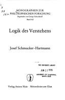 Cover of: Logik des Verstehens