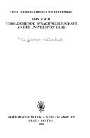 Cover of: Das Fach Vergleichende Sprachwissenschaft an der Universität Graz