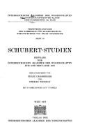 Cover of: Schubert-Studien: Festgabe der Österreichischen Akademie der Wissenschaften zum Schubert-Jahr 1978