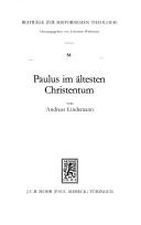 Cover of: Paulus im ältesten Christentum: d. Bild d. Apostels u. d. Rezeption d. paulin. Theologie in d. frühchristl. Literatur bis Marcion