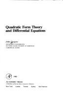 Cover of: Quadratic form theory and differential equations