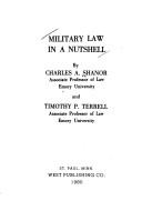 Cover of: Military law in a nutshell by Charles A. Shanor