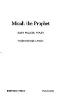 Cover of: Micah the prophet
