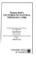 Cover of: Thomas Reid's Lectures on natural theology (1780)