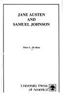 Cover of: Jane Austen and Samuel Johnson by Peter L. De Rose