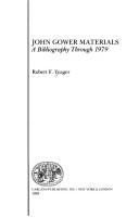 Cover of: John Gower materials: a bibliography through 1979