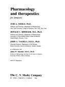 Cover of: Pharmacology and therapeutics for dentistry