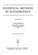 Cover of: Statistical methods of econometrics by Edmond Malinvaud, Edmond Malinvaud