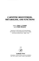 Cover of: Carnitine biosynthesis, metabolism, and functions