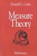 Cover of: Measure theory by Donald L. Cohn