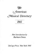 Cover of: The American musical directory, 1861