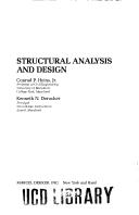 Cover of: Structural analysis and design