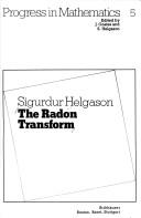 Cover of: The Radon transform by Sigurdur Helgason