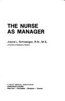 Cover of: The Nurse as manager